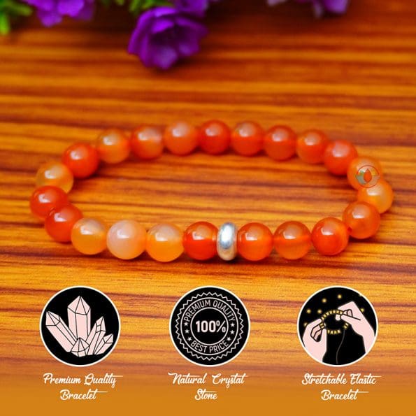 Carnelian Natural Bracelets, Carnelian bracelet with Ring charm