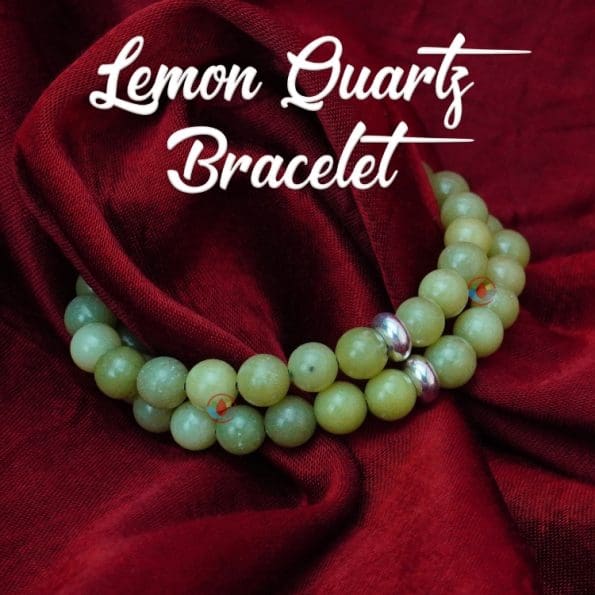 Lemon Quartz Bracelet, Lemon Quartz Bracelet with Ring Charm 8mm