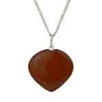 Red Goldstone Frame Heart Shape Pendant