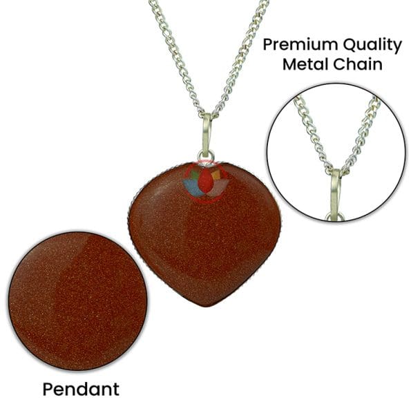 Red Goldstone Frame Heart Shape Pendant