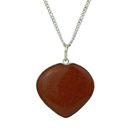 Red Goldstone Frame Heart Shape Pendant