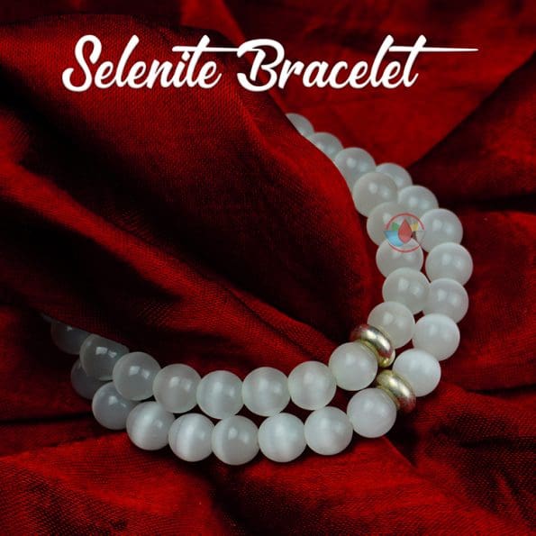 Selenite Bracelet with Ring charm