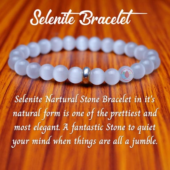 Selenite Bracelet with Ring charm