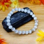 Selenite Bracelet with Ring charm