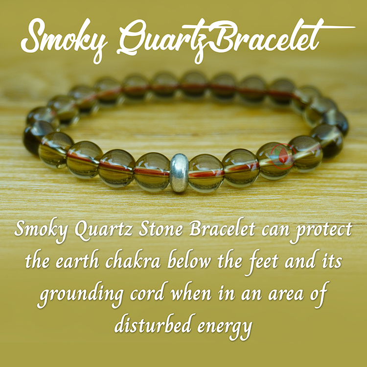 Smoky Quartz Bracelet Root Chakra Stone - YogaKargha