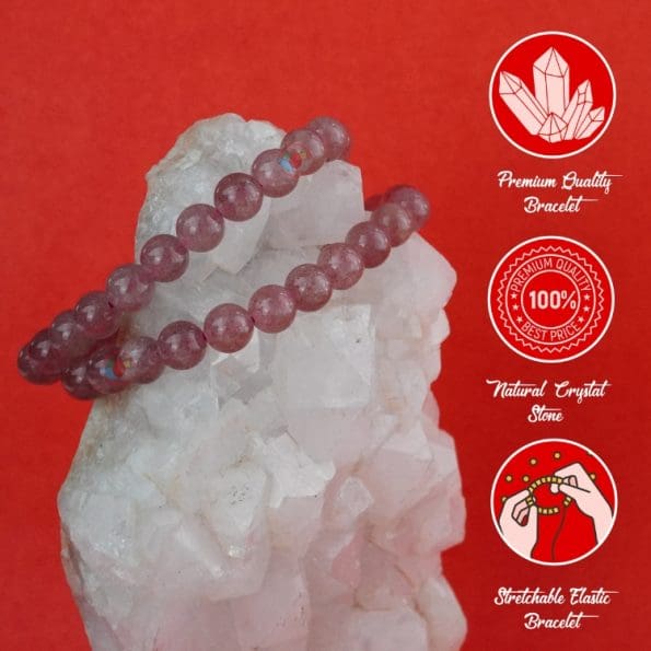 Strawberry Quartz Bracelet 8mm