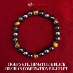 Tiger’s Eye, Hematite & Black Obsidian Combination Bracelet 8mm