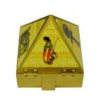 Wooden Pyramid Wish Box Size 4 inch Egyptian Sticker Wish Box