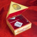 Wooden Pyramid Wish Box Size 4 inch Egyptian Sticker Wish Box