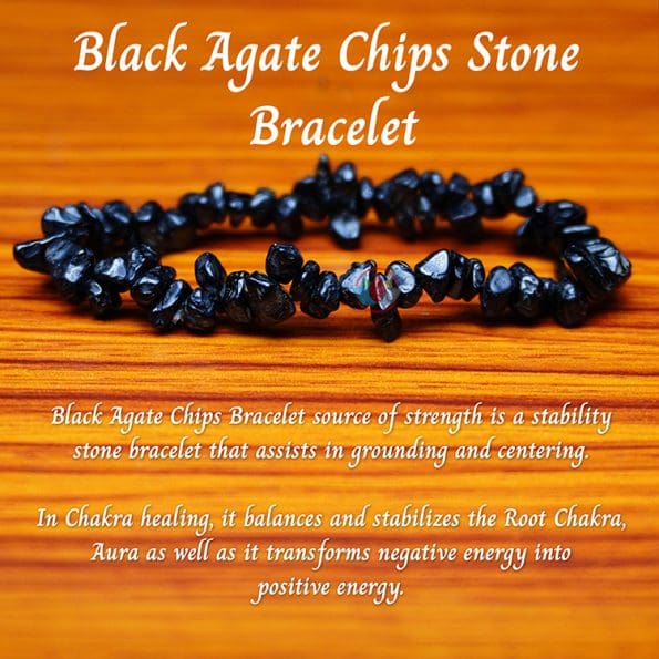 Black Agate Chips Bracelet