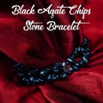 Black Agate Chips Bracelet, Black Agate Bracelet