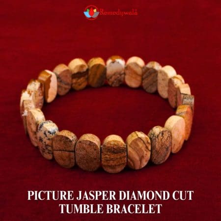 Picture Jasper Diamond Cut Tumble Bracelet