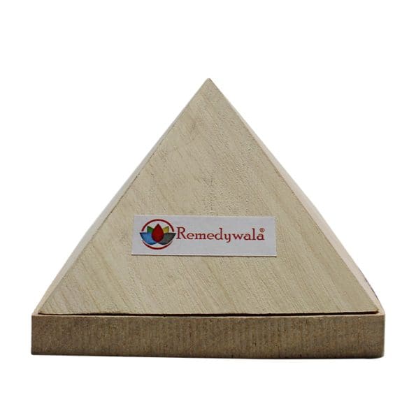 Vastu Shriparni Wooden Pyramid with Base Vastu Pyramid Plate (3 inch)