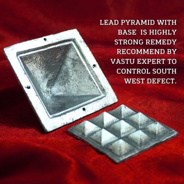 Vastu Lead Pyramid with Base Vastu Pyramid Plate, Lead Pyramid set 2.5 inch