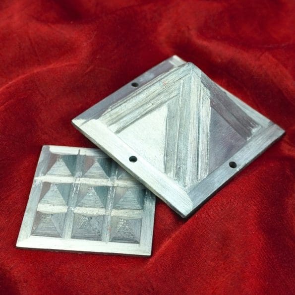 Vastu Zinc Pyramid with Base Vastu Pyramid Plate, Zinc Pyramid set 2.5 inch