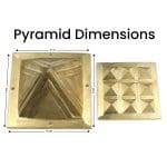 Vastu Brass Pyramid with Base 9 Pyramid Plate Brass Pyramid Set 2.5 Inch