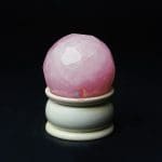 Rose Quartz Sphere Ball Diamond Cut for Reiki Healing, Meditation.