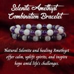 Selenite Amethyst Combination Bracelet 8mm