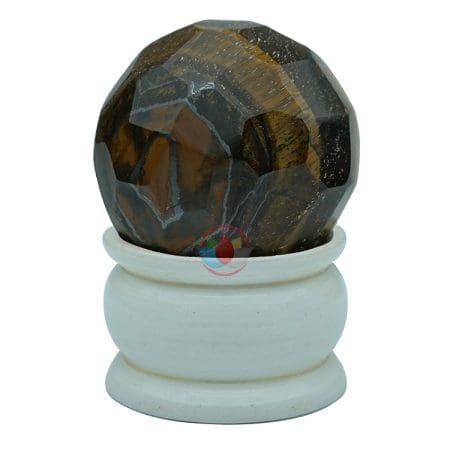 Tiger Eye Sphere Ball Diamond Cut For Reiki Healing, Meditation.