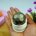 Golden Pyrite Sphere Ball Diamond Cut