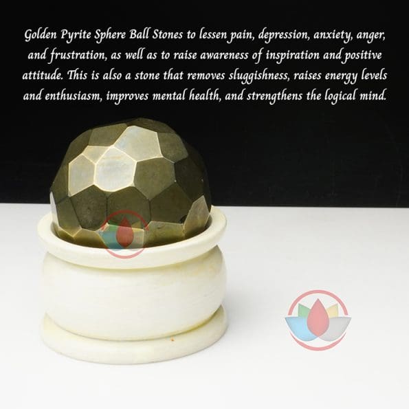 Golden Pyrite Sphere Ball (Diamond Cut)