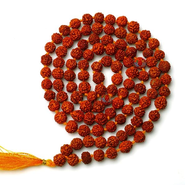 Natural 5 Face Brown Beads Rudraksha Mala