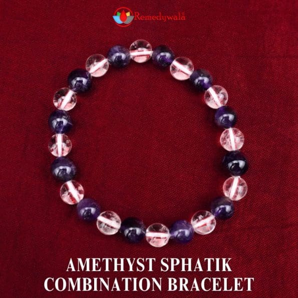 Amethyst Sphatik Combination Bracelet 8mm