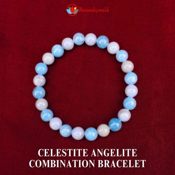 Remedywala Celestite Angelite Combination Bracelet 8mm