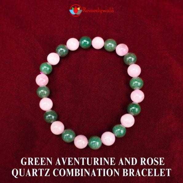 Green Aventurine and Rose Quartz Bracelet Gratitude Bracelet, Emotional Healing Bracelet