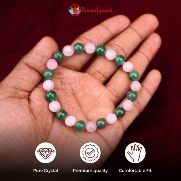 Green Aventurine and Rose Quartz Bracelet Gratitude Bracelet, Emotional Healing Bracelet