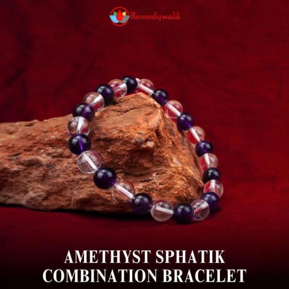 Amethyst Sphatik Combination Bracelet 8mm