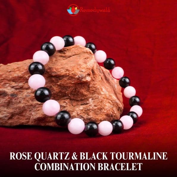 Rose Quartz Tourmaline Combination Bracelet 8mm