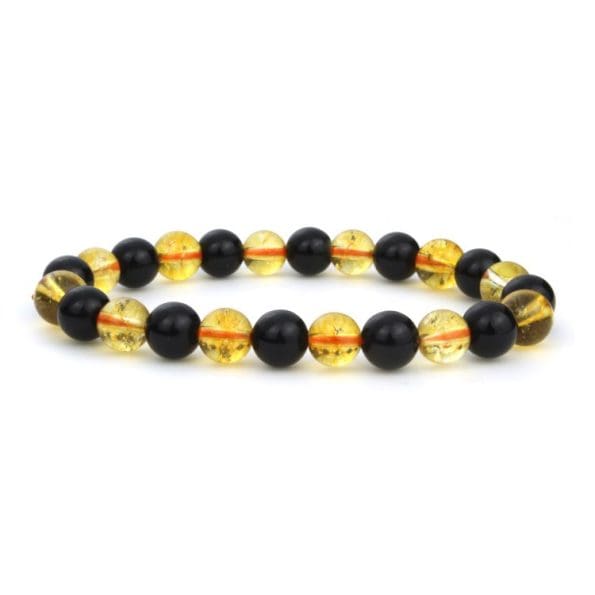 Citrine Black Obsidian Combination Bracelet