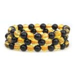 Citrine Black Obsidian Combination Bracelet