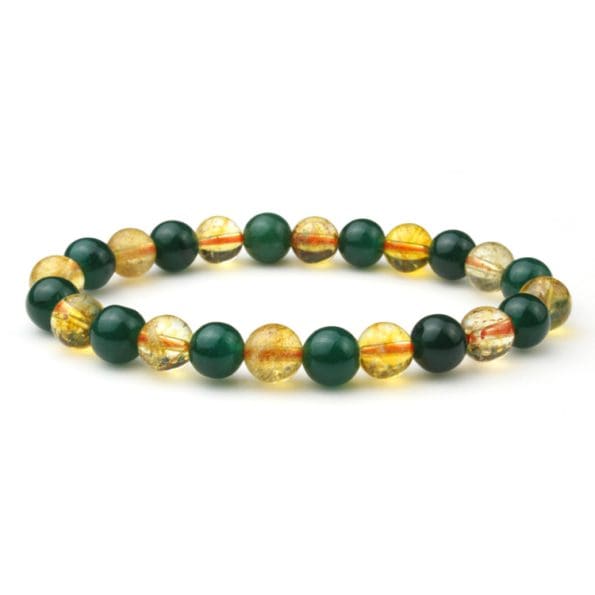 Green Jade and Citrine Bracelet