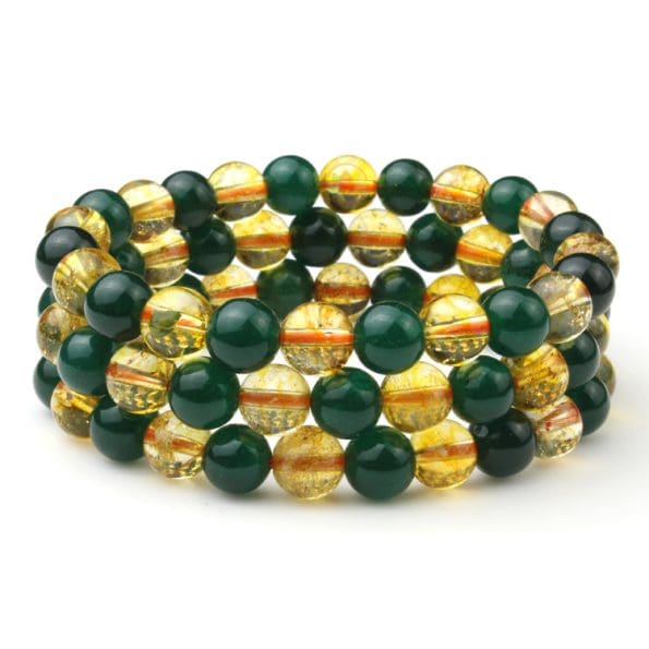 Green Jade and Citrine Bracelet