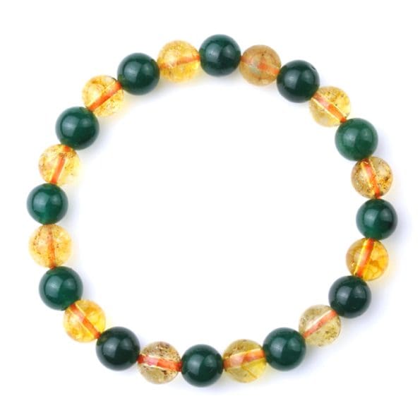 Green Jade and Citrine Bracelet