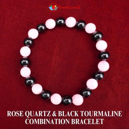 Rose Quartz Tourmaline Combination Bracelet 8mm