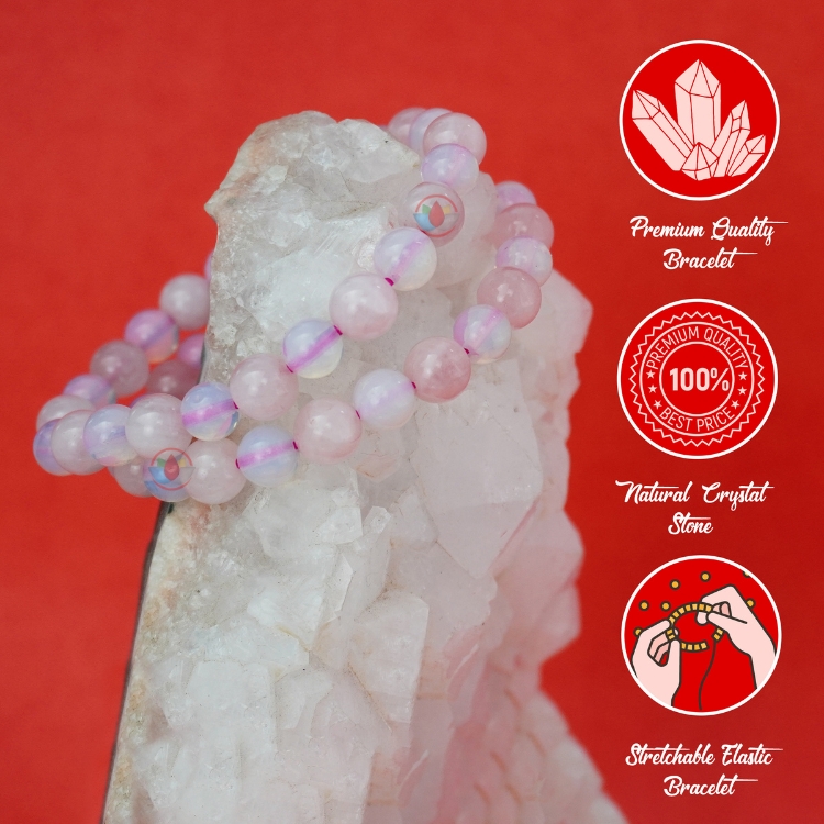 Buy Rose Quartz & Obsidian Natural Crystal Healing Bracelet Online in India  - Mypoojabox.in