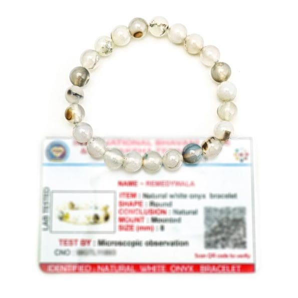 White Onyx Bracelet 8mm