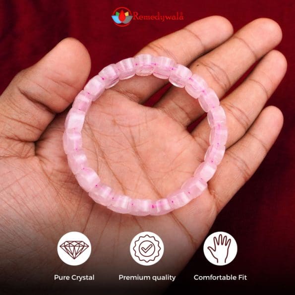 Rose Quartz Bracelet (Diamond Cut Tumble)