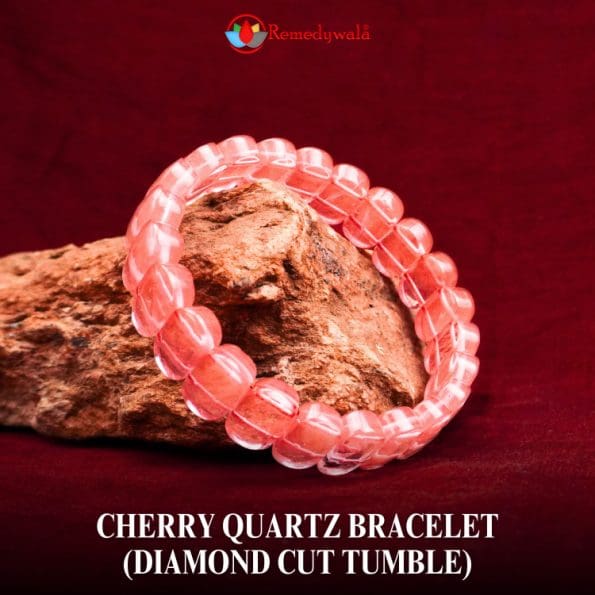 Cherry Quartz Bracelet (Diamond Cut Tumble)