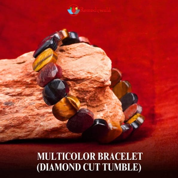 Multicolor Tiger Eye Bracelet (Diamond Cut Tumble)