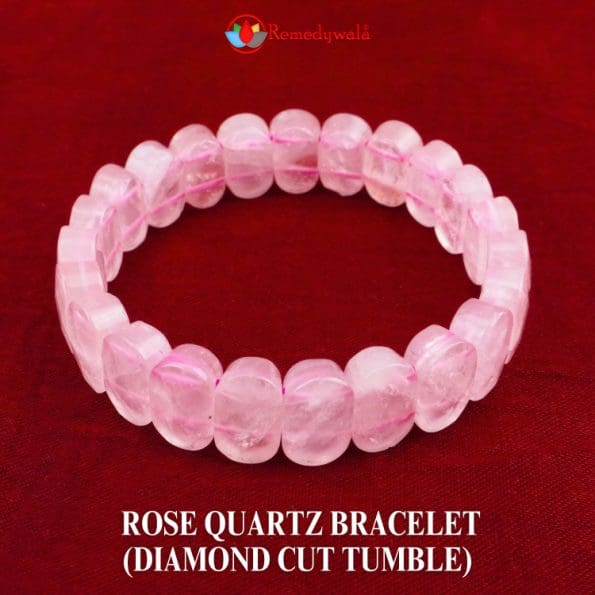 Rose Quartz Bracelet (Diamond Cut Tumble)