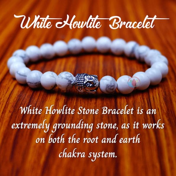 White Howlite Bracelet With Buddha Charm