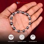 Hematite Clear Quartz Combination Bracelet 8mm