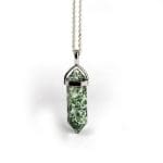 Green Spot Jasper Pencil Pendant