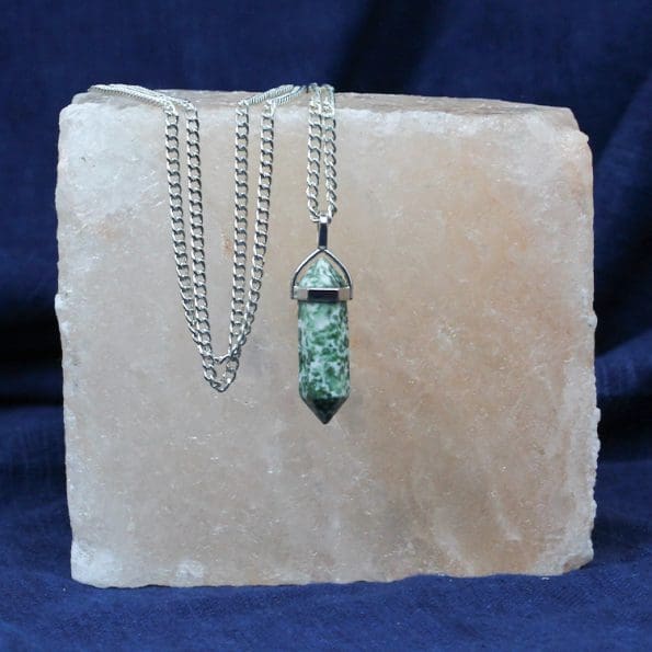 Green Spot Jasper Pencil Pendant