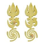 Shriparni Tri-Shakti (Trishul Om Swastik Round design) (Pair)