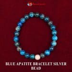 Blue Apatite Bracelet Silver Bead